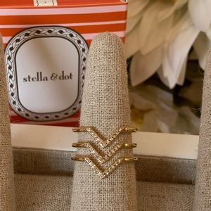 Stella & Dot Pave Chevron Ring